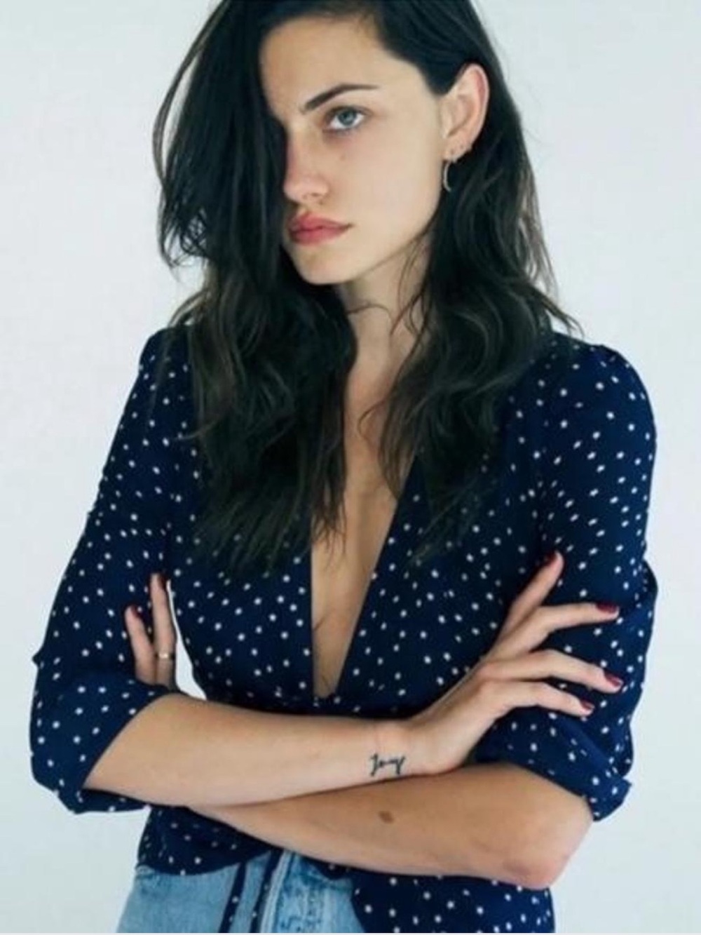 Realisation Par Bianca Navy Blue Star Top Size S
